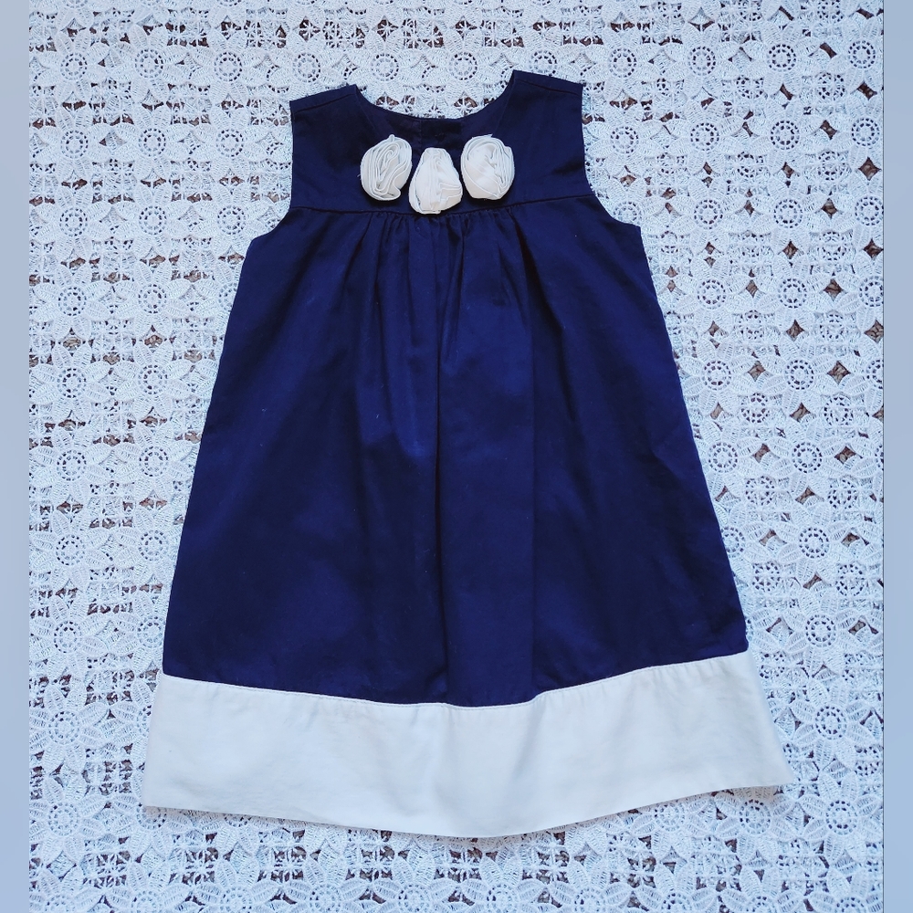 Gymboree navy rosette dress